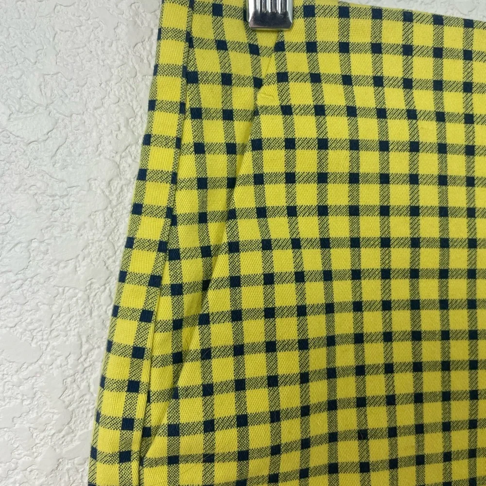 Zara Yellow / Black Check Ruffle High Rise Shorts - Picture 6 of 10